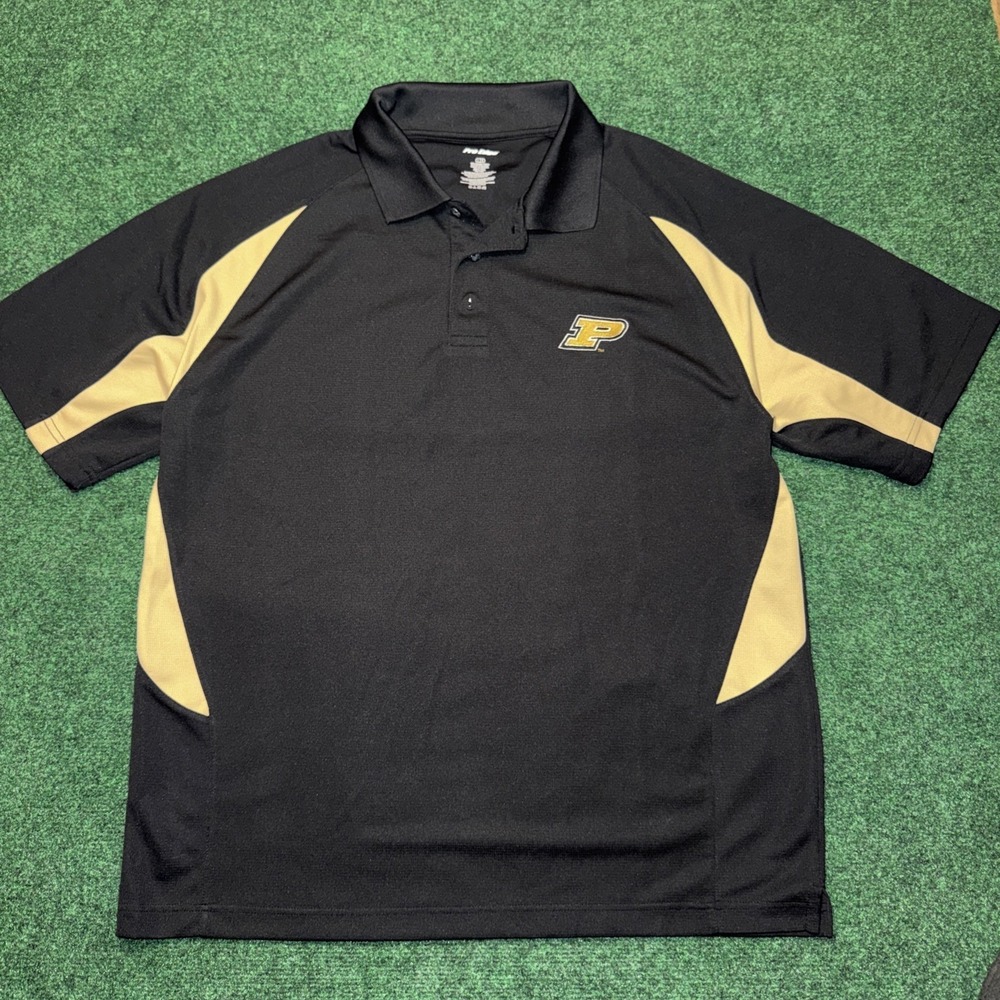 Purdue University Black Men's Size Large Polo Shirt W10